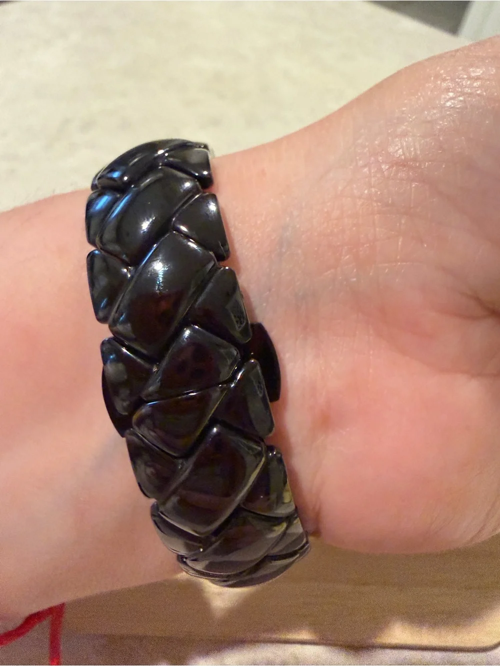 Valentino Black Ceramic-Style Link Bracelet Watch with Dark Dial